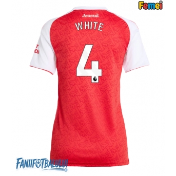 Arsenal Ben White #4 Tricou Fotbal Replică 2025-26 Femei Acasa